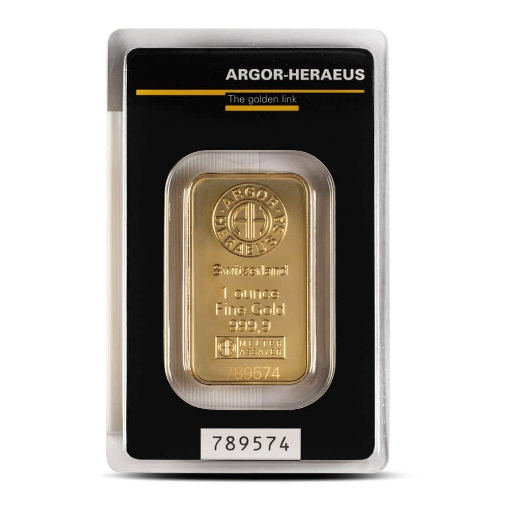 Buy 1 oz Argor Heraeus Gold Bar