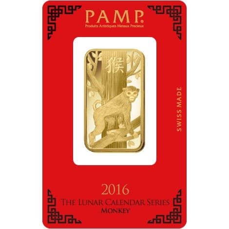 1 oz PAMP Suisse Lunar Monkey Gold