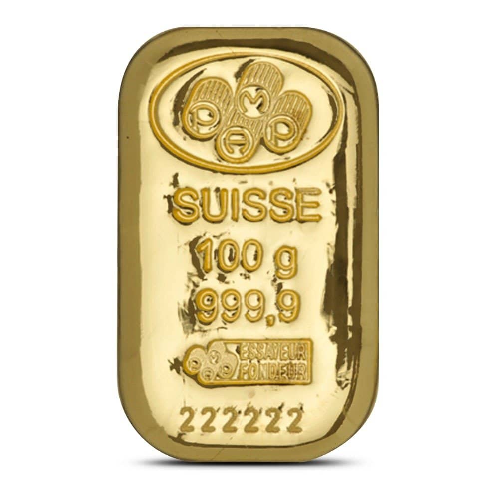 100 Gram PAMP Suisse Cast Gold Bar