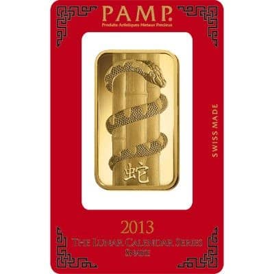 100 Gram PAMP Suisse Lunar Snake Gold