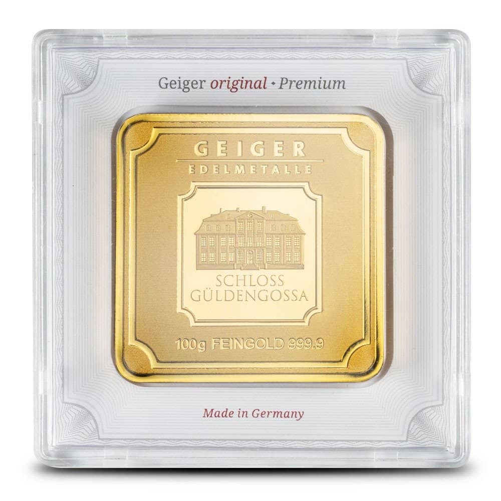 100 Gram Geiger Square Gold Bar 100 Gram Geiger Square Gold Bar