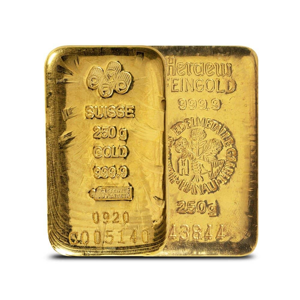 250 Gram Gold Bar For Sale