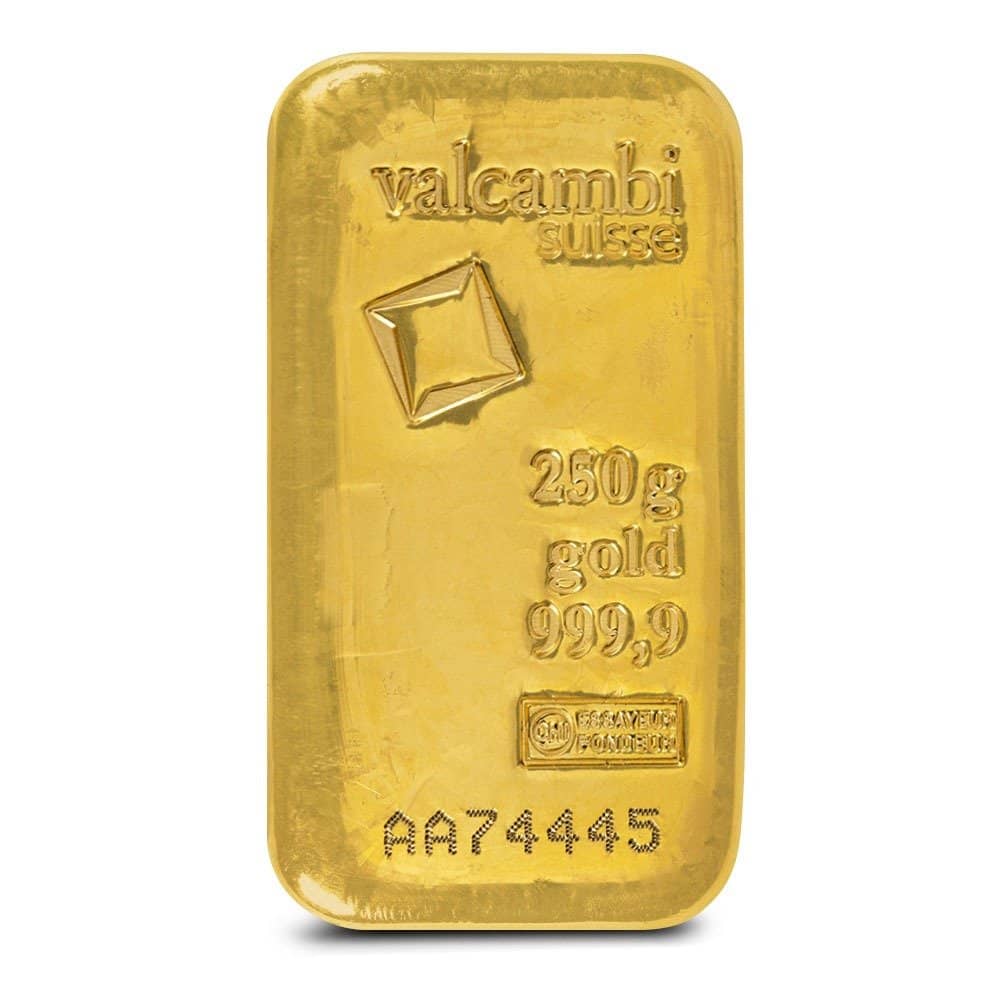 Buy 250 Gram Valcambi Cast Gold Bar